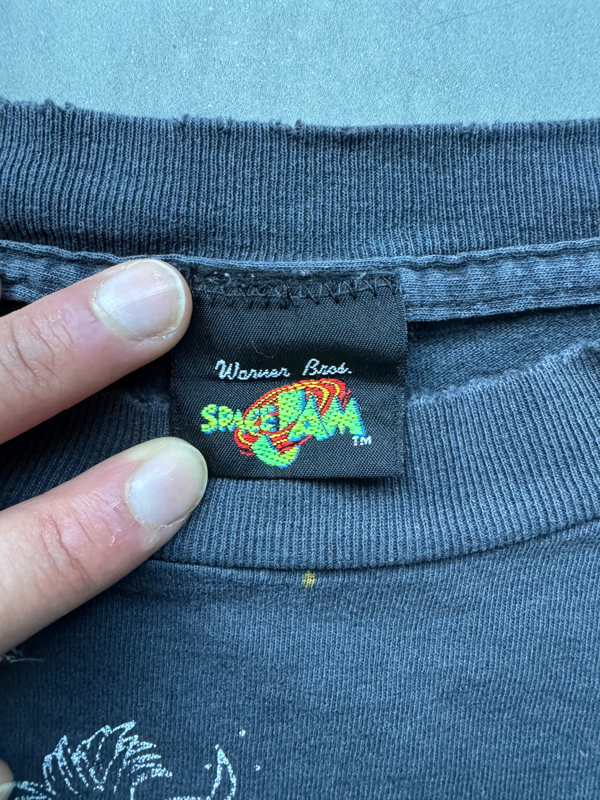 VINTAGE SPACE JAM 1996 BLACK T-SHIRT - XL