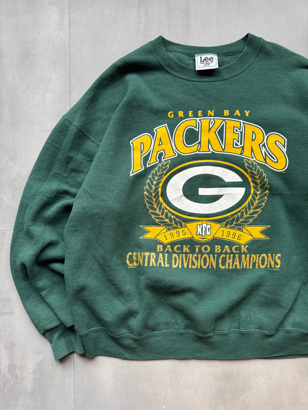 VINTAGE LEE NFL GREEN BAY PACKERS '95/'96 DIVISION CHAMPIONS SWEATER - XL