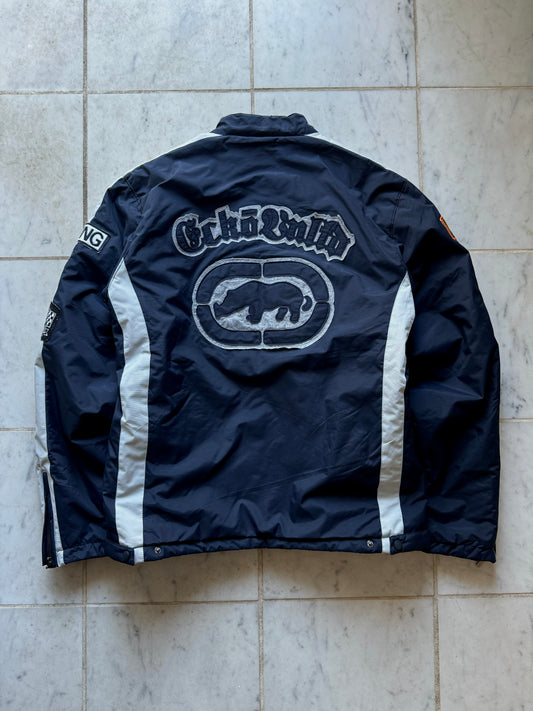 ECKO UNLTD. BLACK/WHITE RACING JACKET - XLARGE/XXLARGE