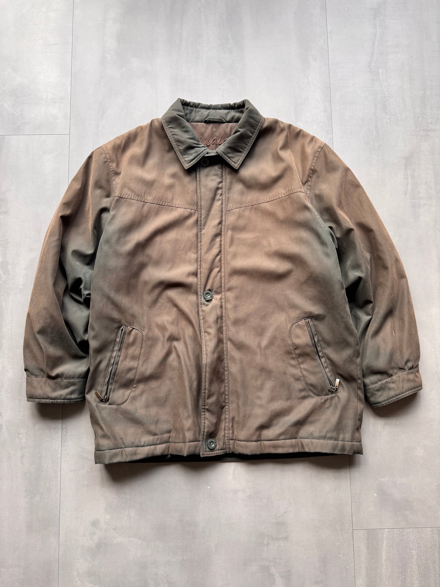VINTAGE FADED BROWN/GREEN TRENCHCOAT - M