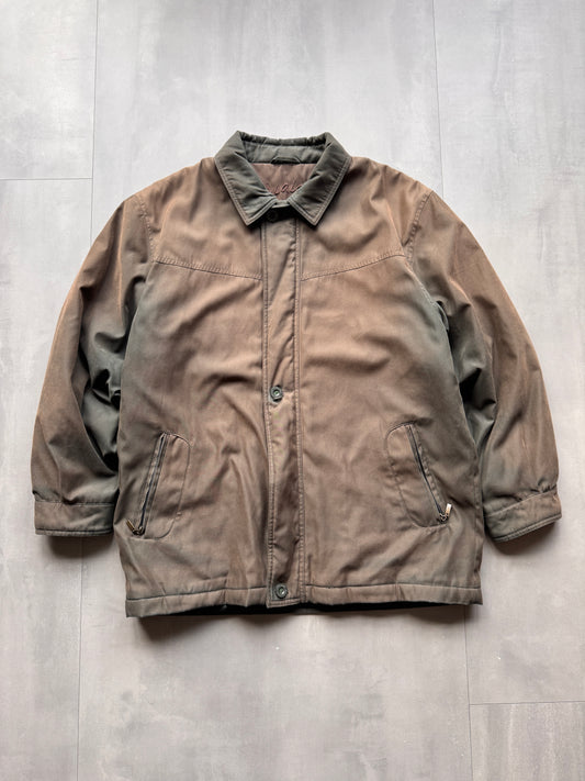 VINTAGE FADED BROWN/GREEN TRENCHCOAT - M