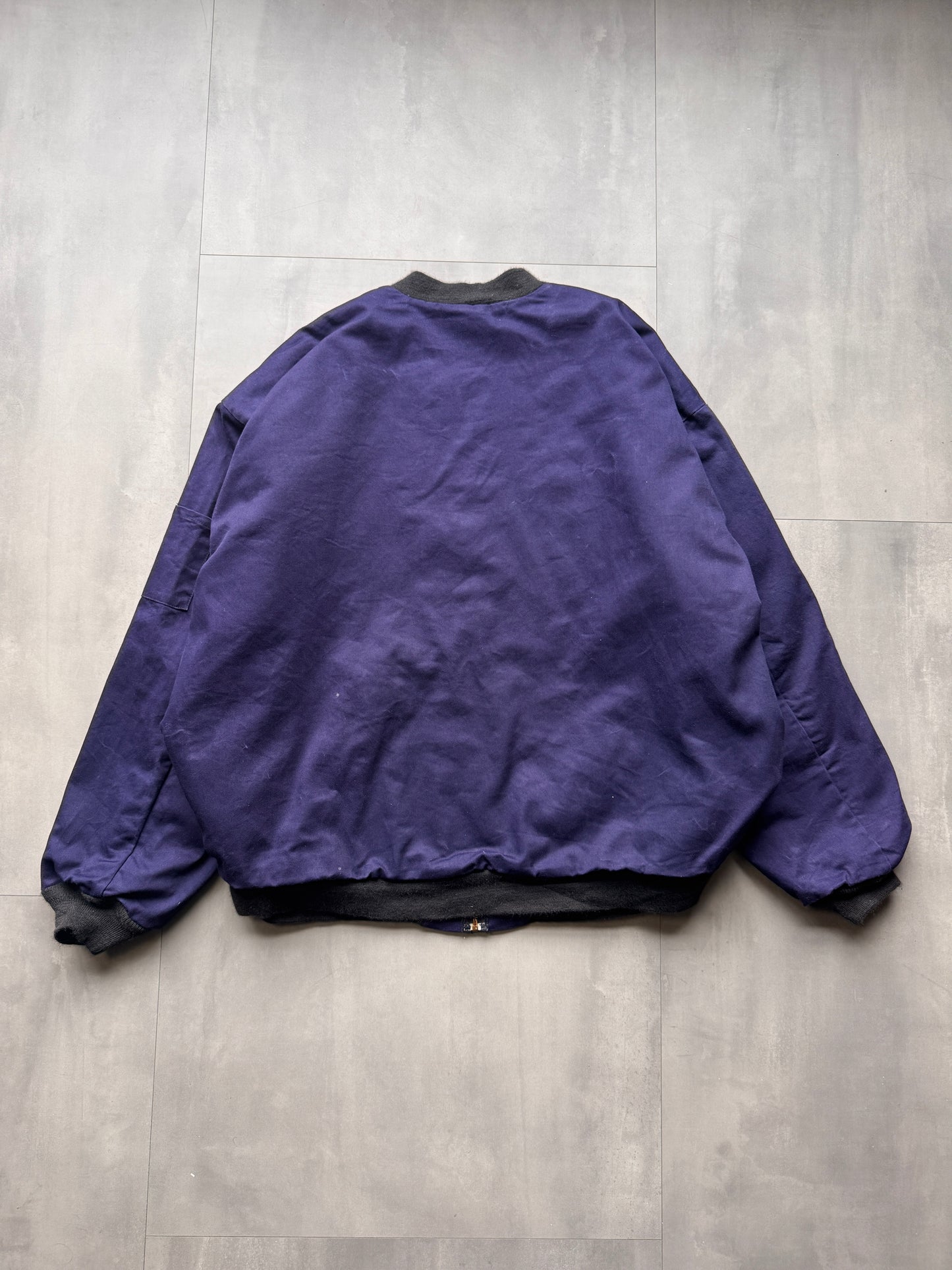 VINTAGE BULLWARK FIRE RESISTANT WORK BOMBER JACKET - 4XLARGE