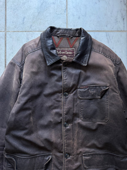 MARLBORO CLASSICS LONG DARK BROWN JACKET - XLARGE