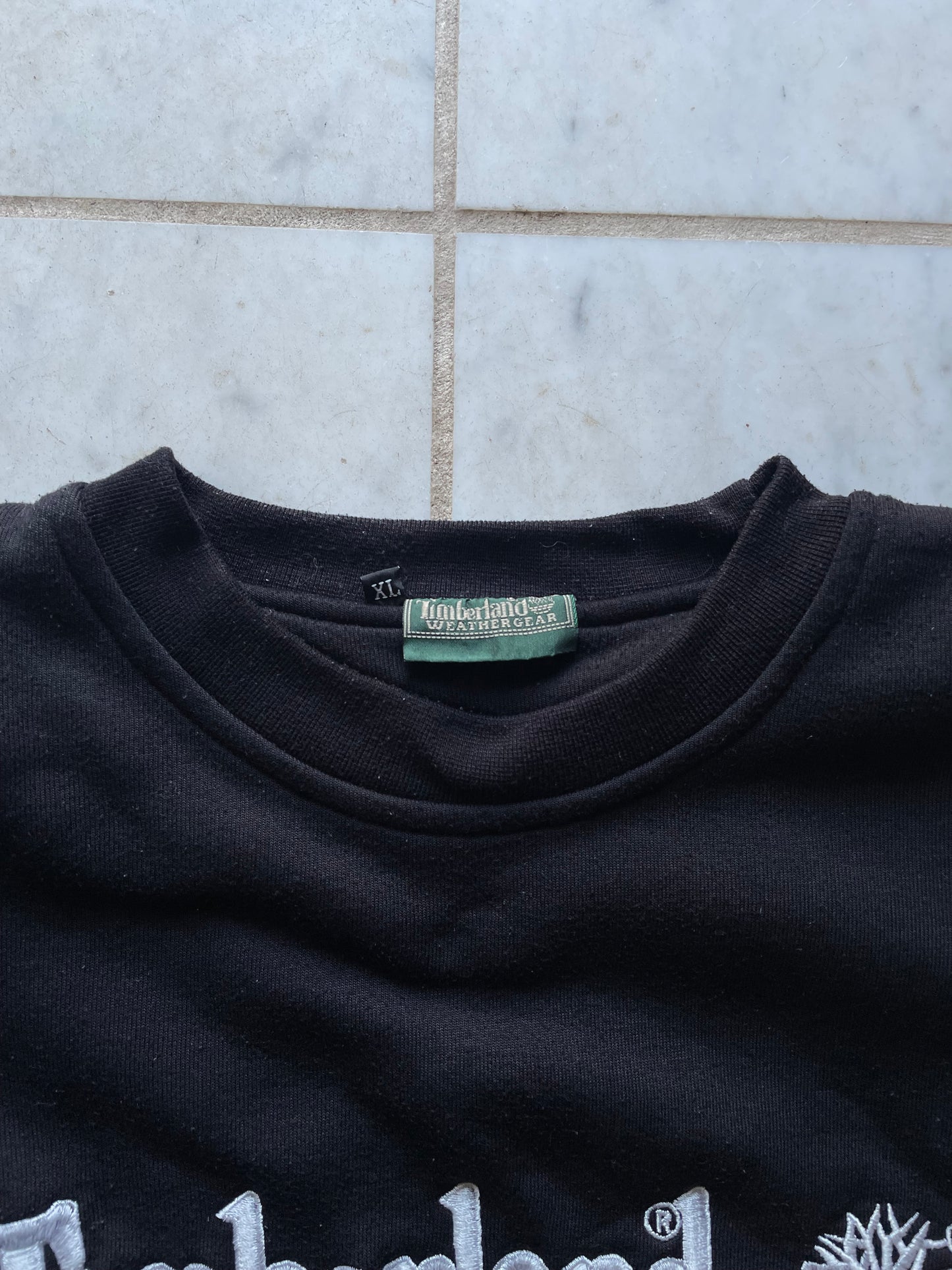 TIMBERLAND LOGO BLACK SWEATER - XLARGE