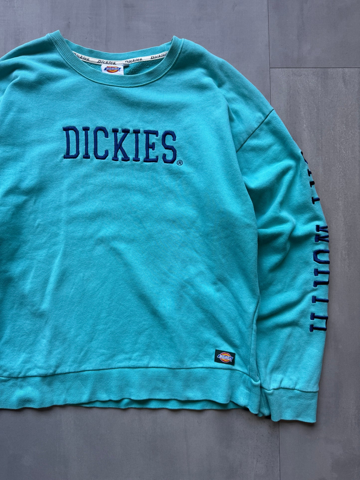 VINTAGE DICKIES 'FORT WORTH' TEAL SWEATER - MEDIUM
