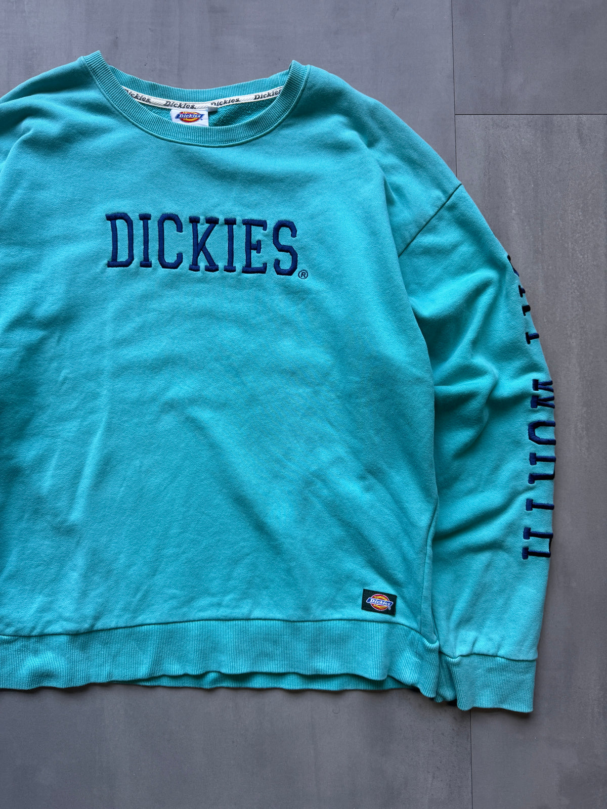 VINTAGE DICKIES 'FORT WORTH' TEAL SWEATER - MEDIUM