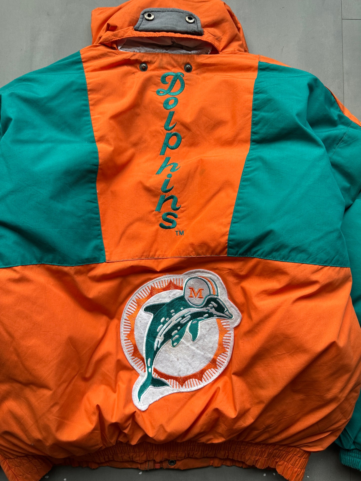VINTAGE NFL MIAMI DOLPHINS PUFFER JACKET - XL