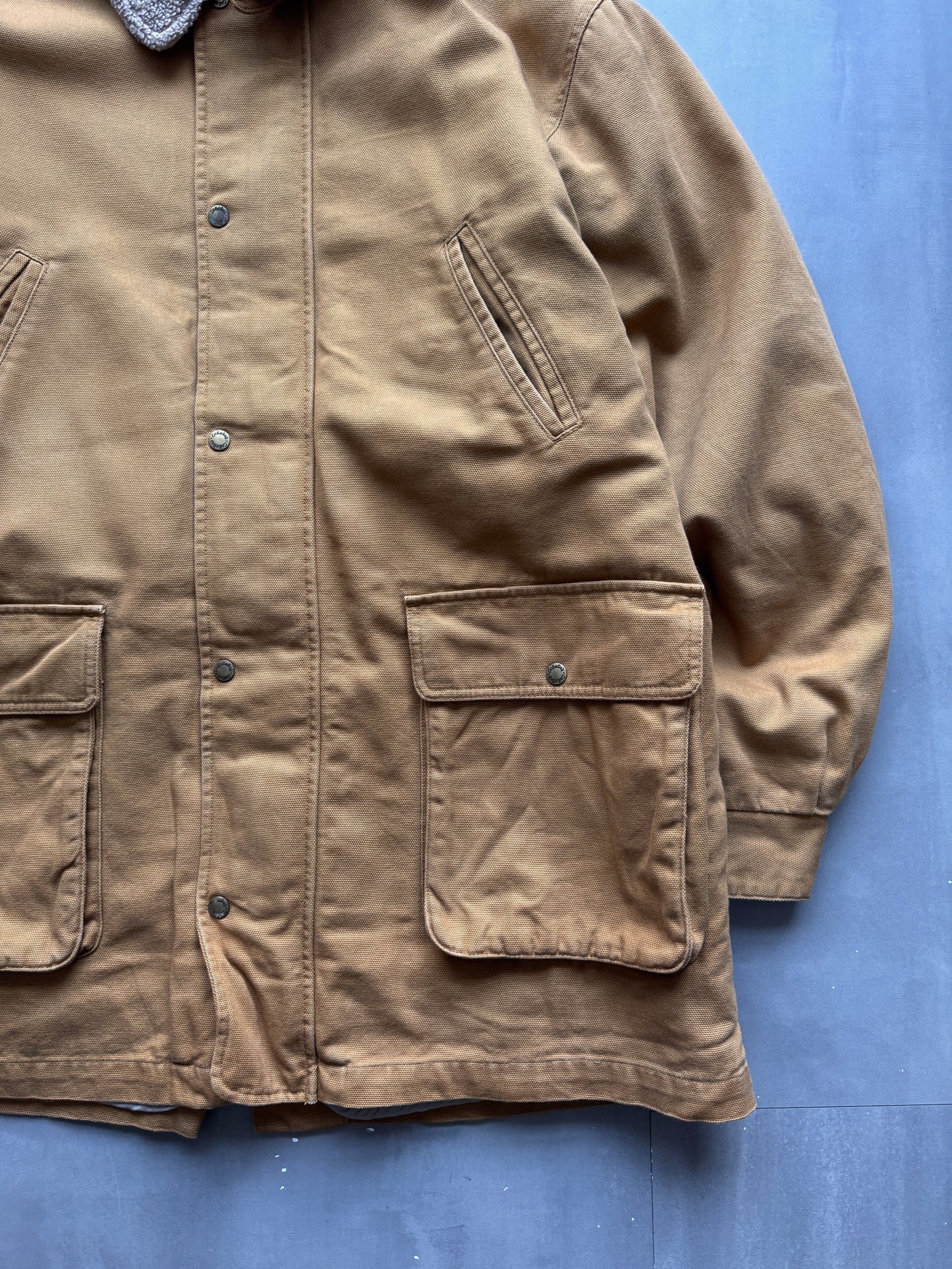 VINTAGE CABELA'S TAN SHERPA LINED ARCTIC JACKET - XXL