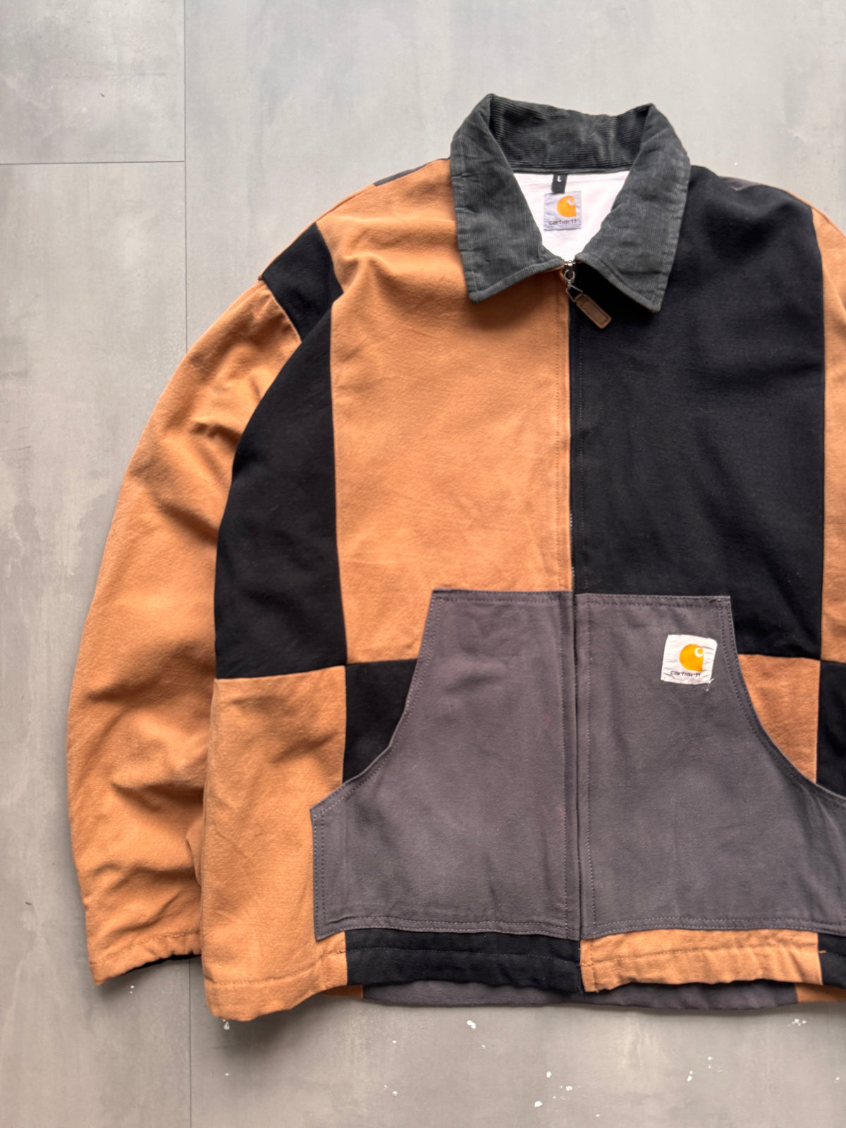 VINTAGE REWORKED CARHARTT MULTICOLOR DETROIT JACKET - L