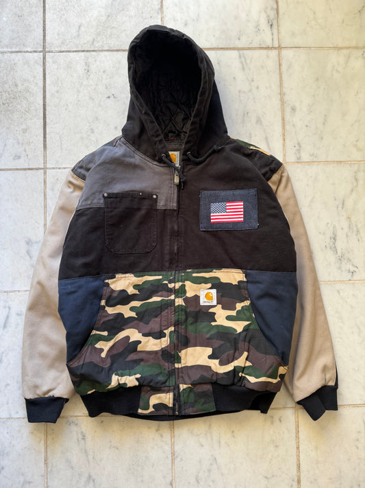 CARHARTT REWORKED CAMO PATTERN ACTIVE JACKET - LARGE/XLARGE