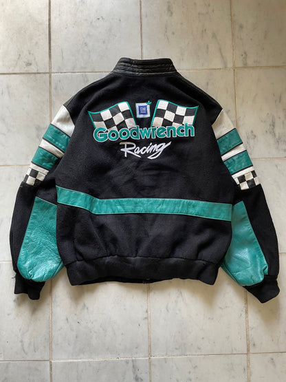 VARSITY RACING JACKET  'GOODWRENCH RACING' TURQUOISE/BLACK JACKET - LARGE