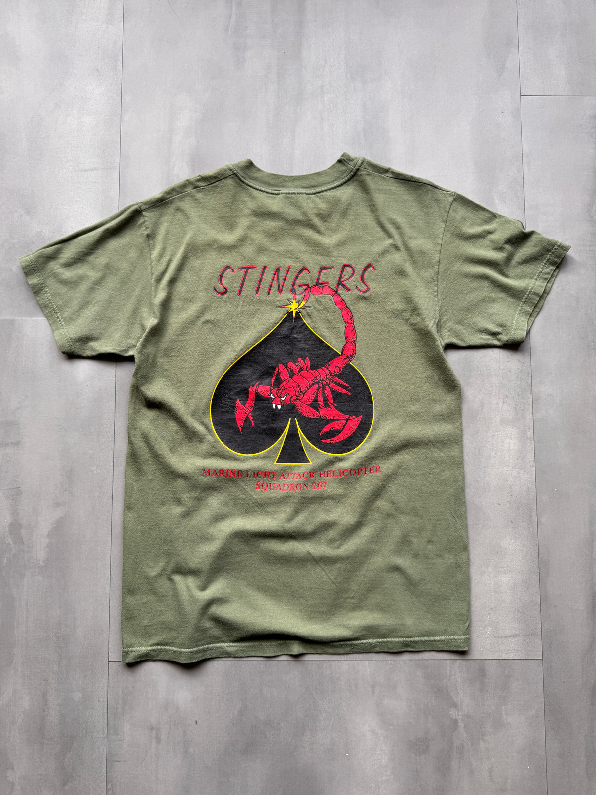 VINTAGE MARINES GREEN TEE - M