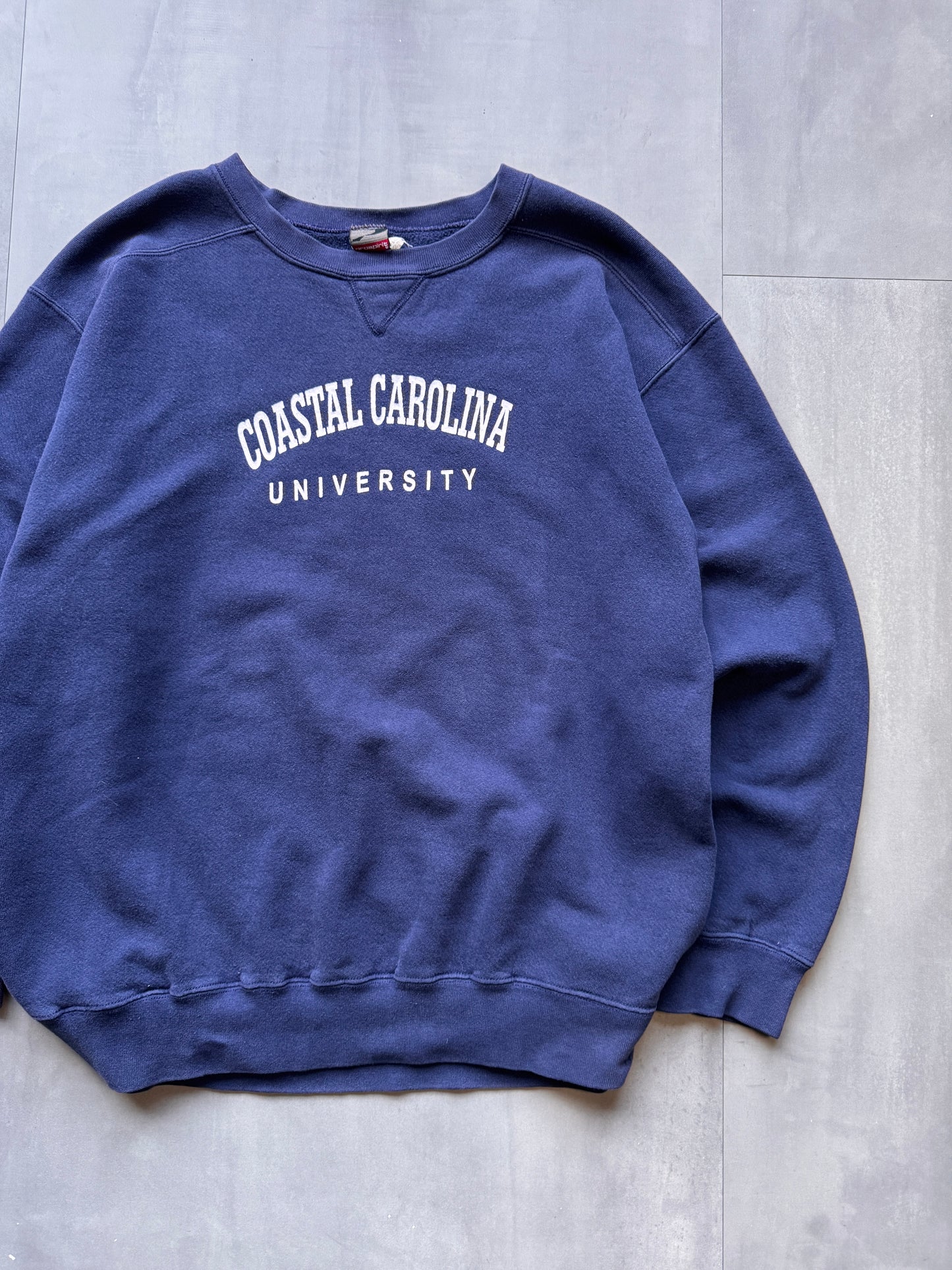 VINTAGE COASTAL CAROLINA NAVY BLUE SWEATER - XLARGE