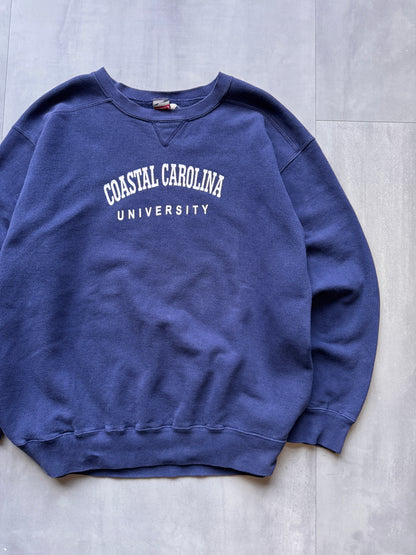 VINTAGE COASTAL CAROLINA NAVY BLUE SWEATER - XLARGE