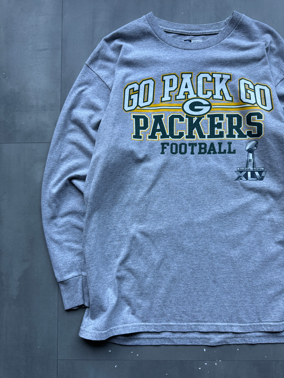 VINTAGE NFL GREENBAY PACKERS GREY LONGSLEEVE - XL