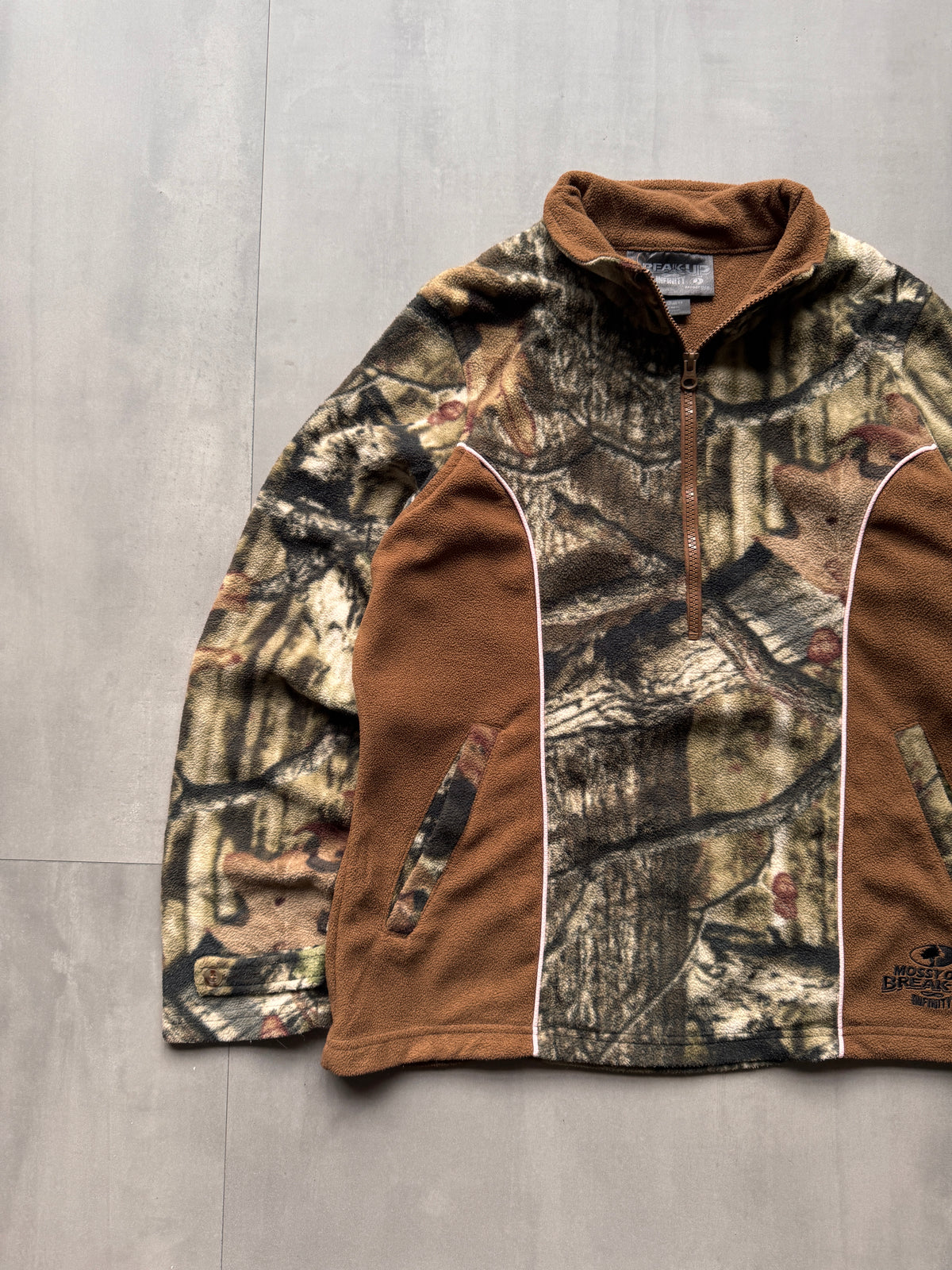 VINTAGE REALTREE MOSSY OAK 1/4 ZIP FLEECE - XSMALL