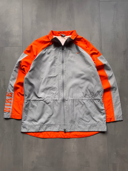 VINTAGE NIKE GREY/ORANGE TRACK JACKET - M
