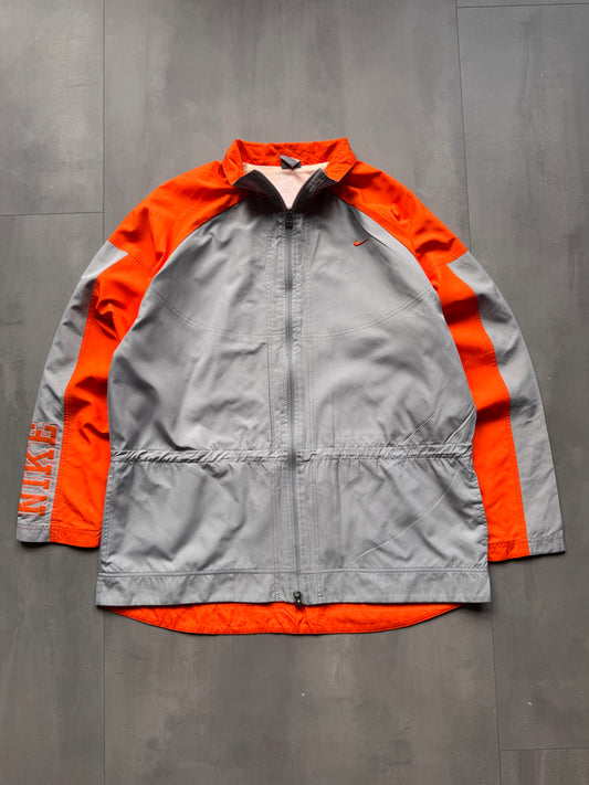 VINTAGE NIKE GREY/ORANGE TRACK JACKET - M