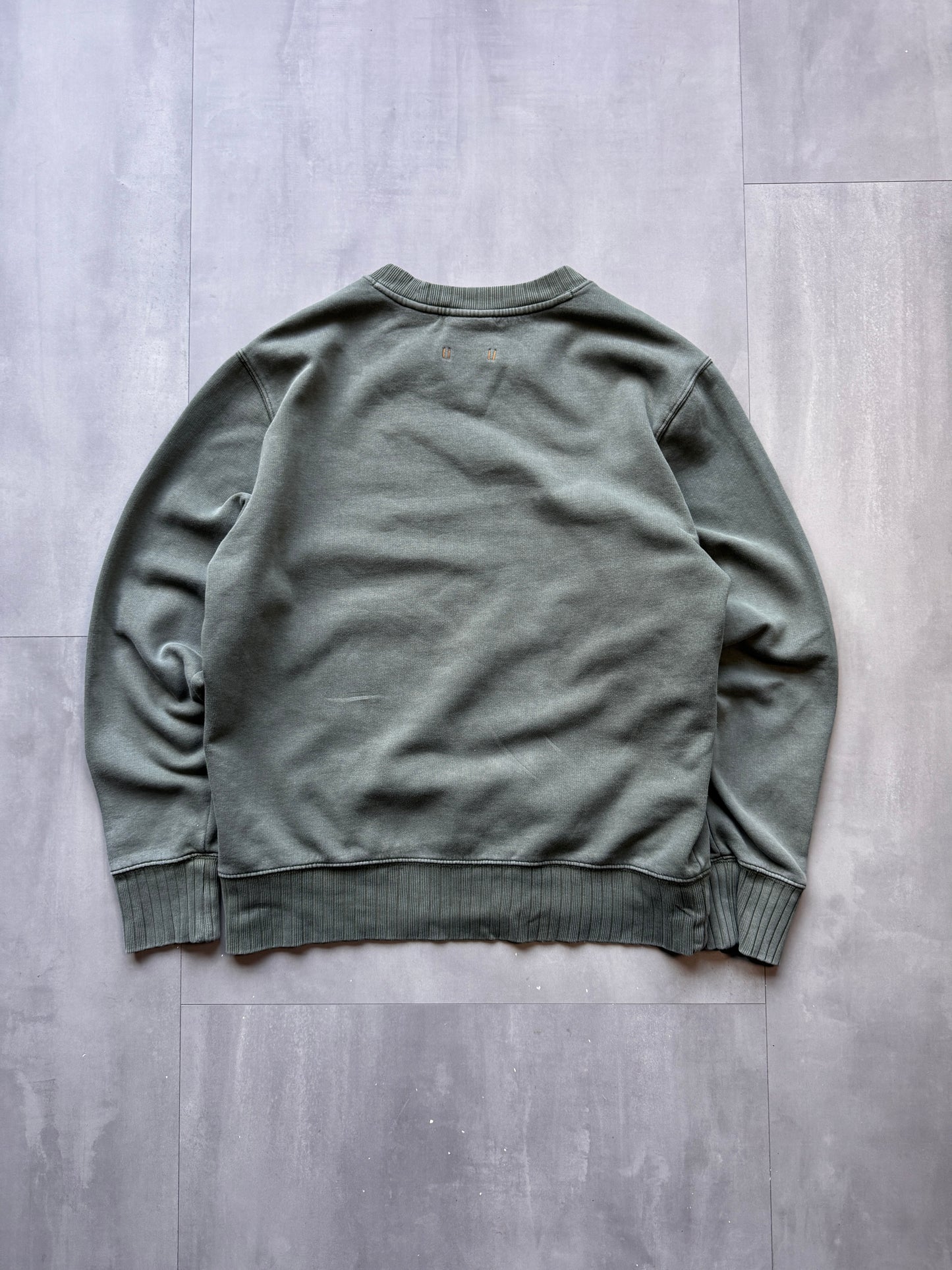 VINTAGE TIMBERLAND GREEN FADED SWEATER - LARGE
