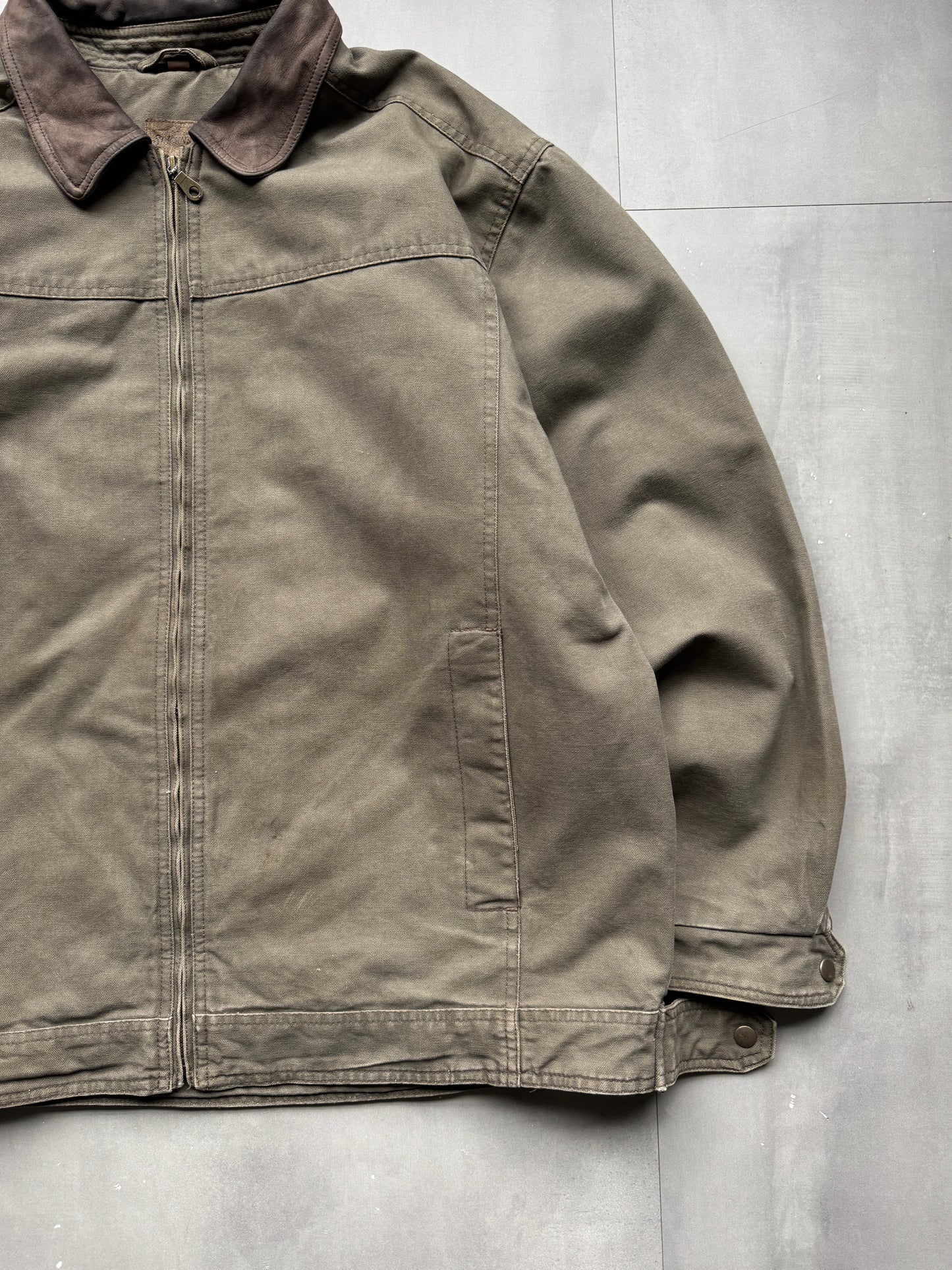 VINTAGE GREEN/GREY WORK JACKET - XL
