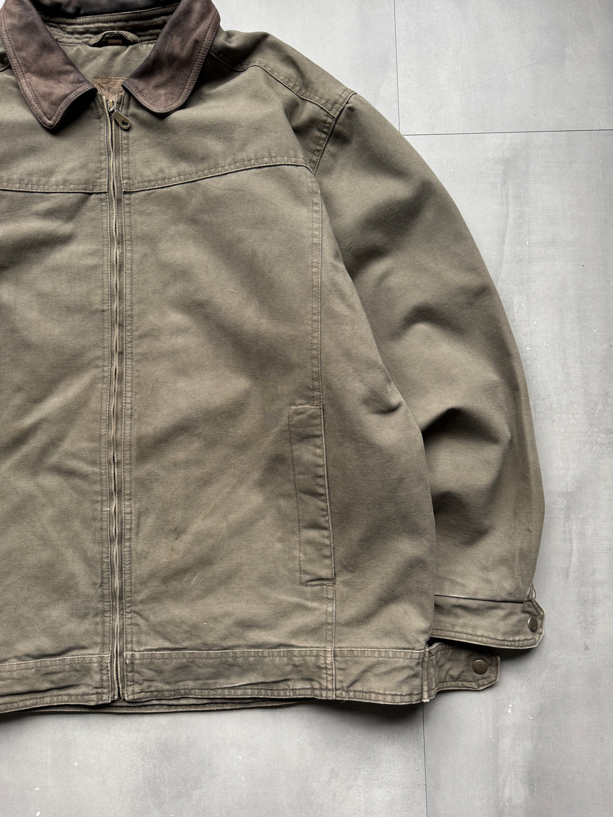 VINTAGE GREEN/GREY WORK JACKET - XL