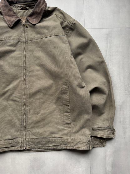 VINTAGE GREEN/GREY WORK JACKET - XL