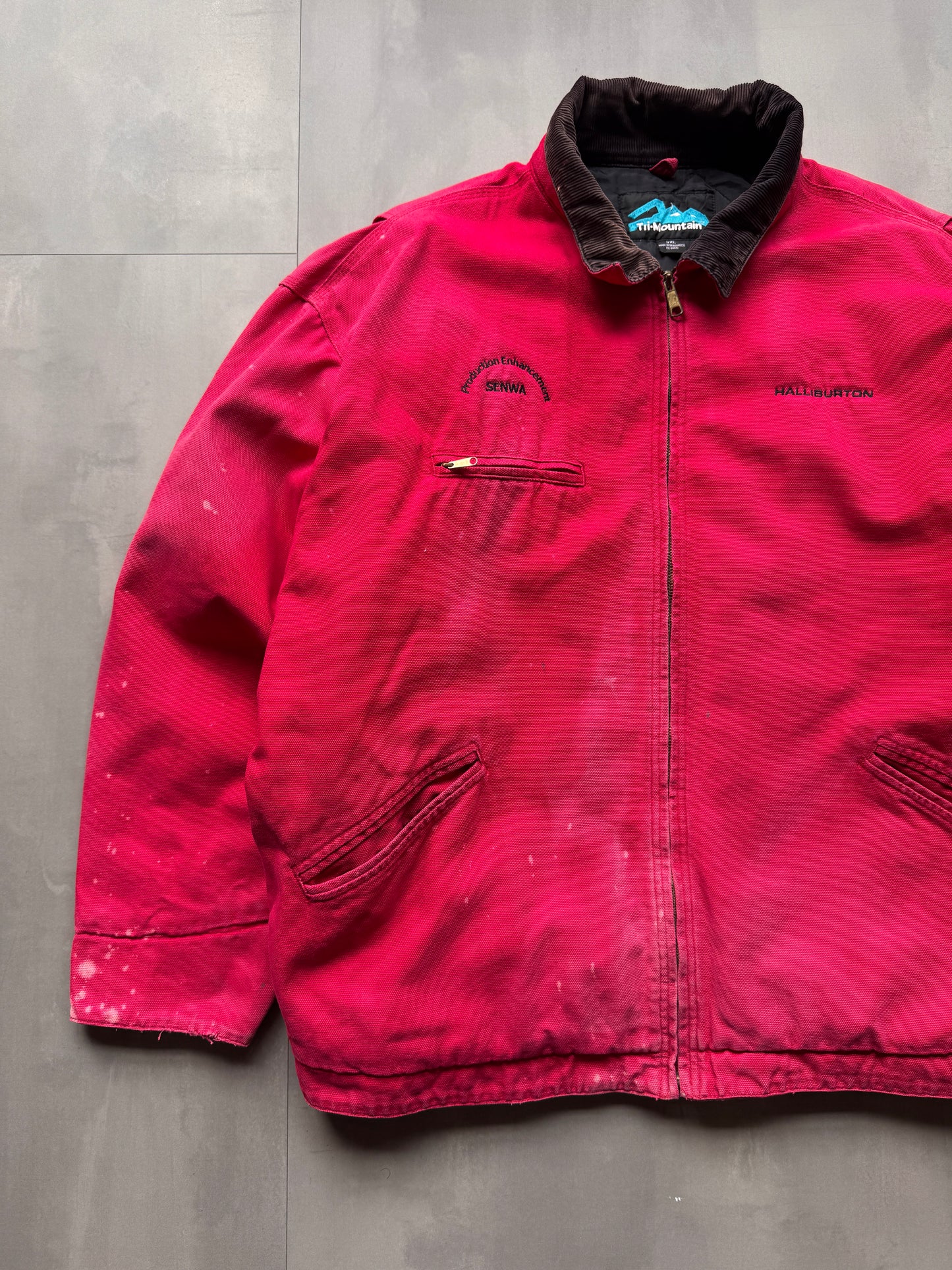 VINTAGE TRI-MOUNTAIN FADED RED DETROIT JACKET - XXXL