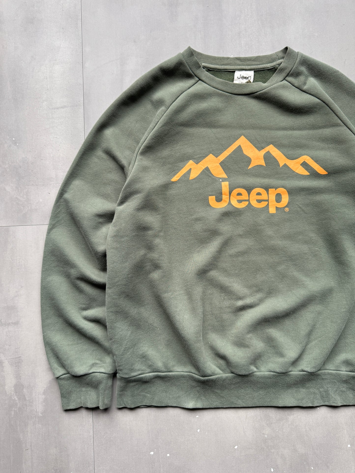 VINTAGE JEEP GREEN SWEATER - L