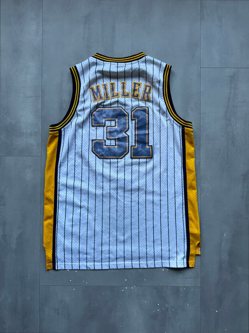 VINTAGE ADIDAS INDIANA PACERS 90s WHITE REGGIE MILLER JERSEY - L