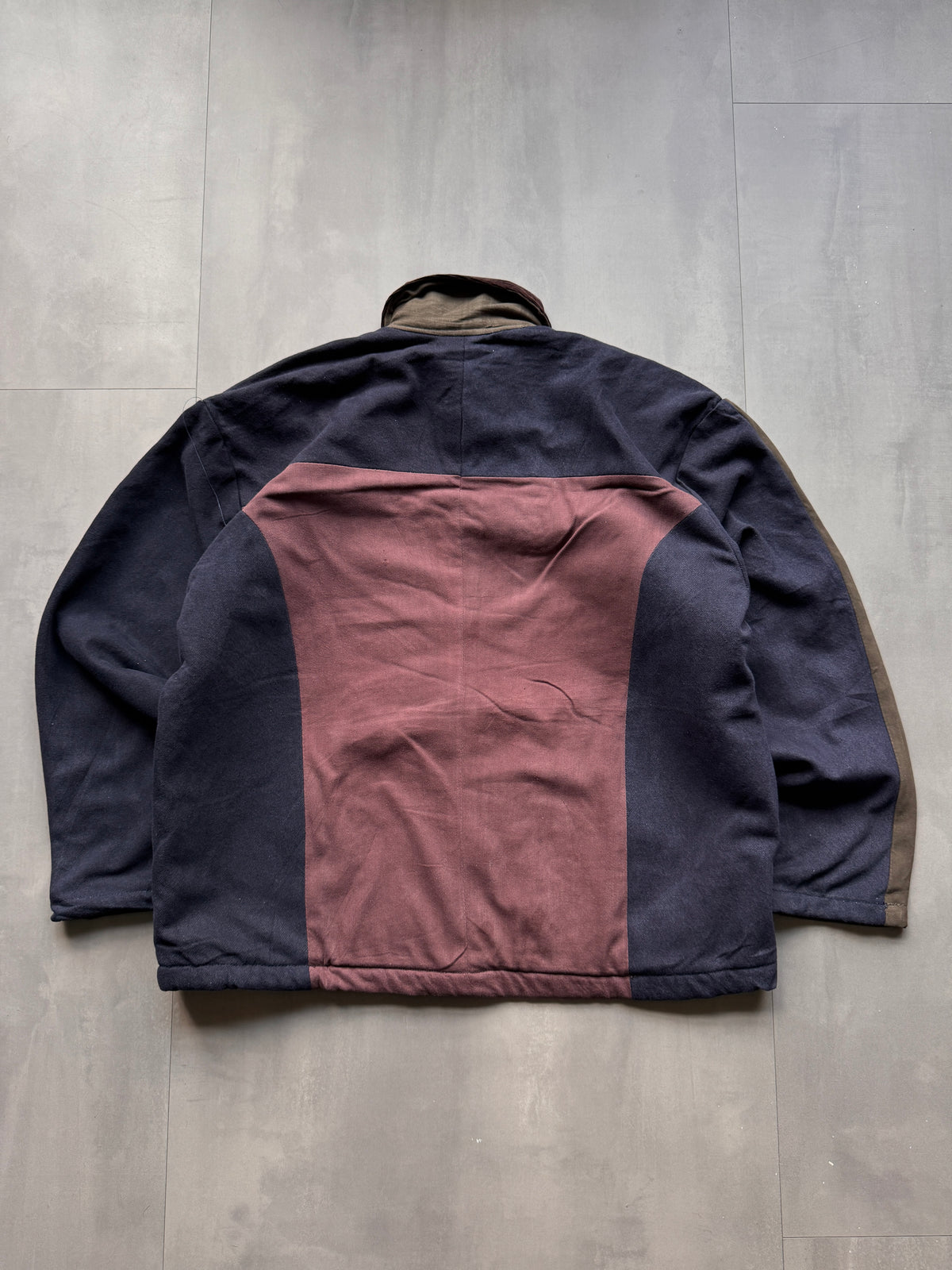 VINTAGE REWORKED COLORBLOCK TRUCKER JACKET - L
