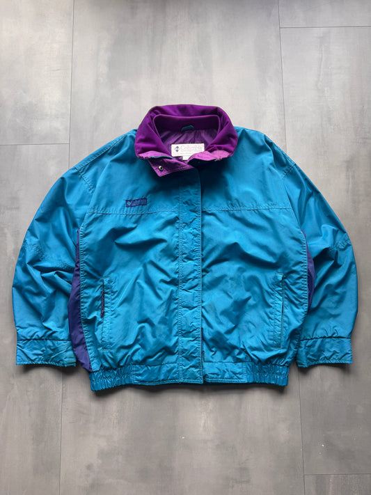 VINTAGE COLUMBIA FLEECE LINED BLUE JACKET - L