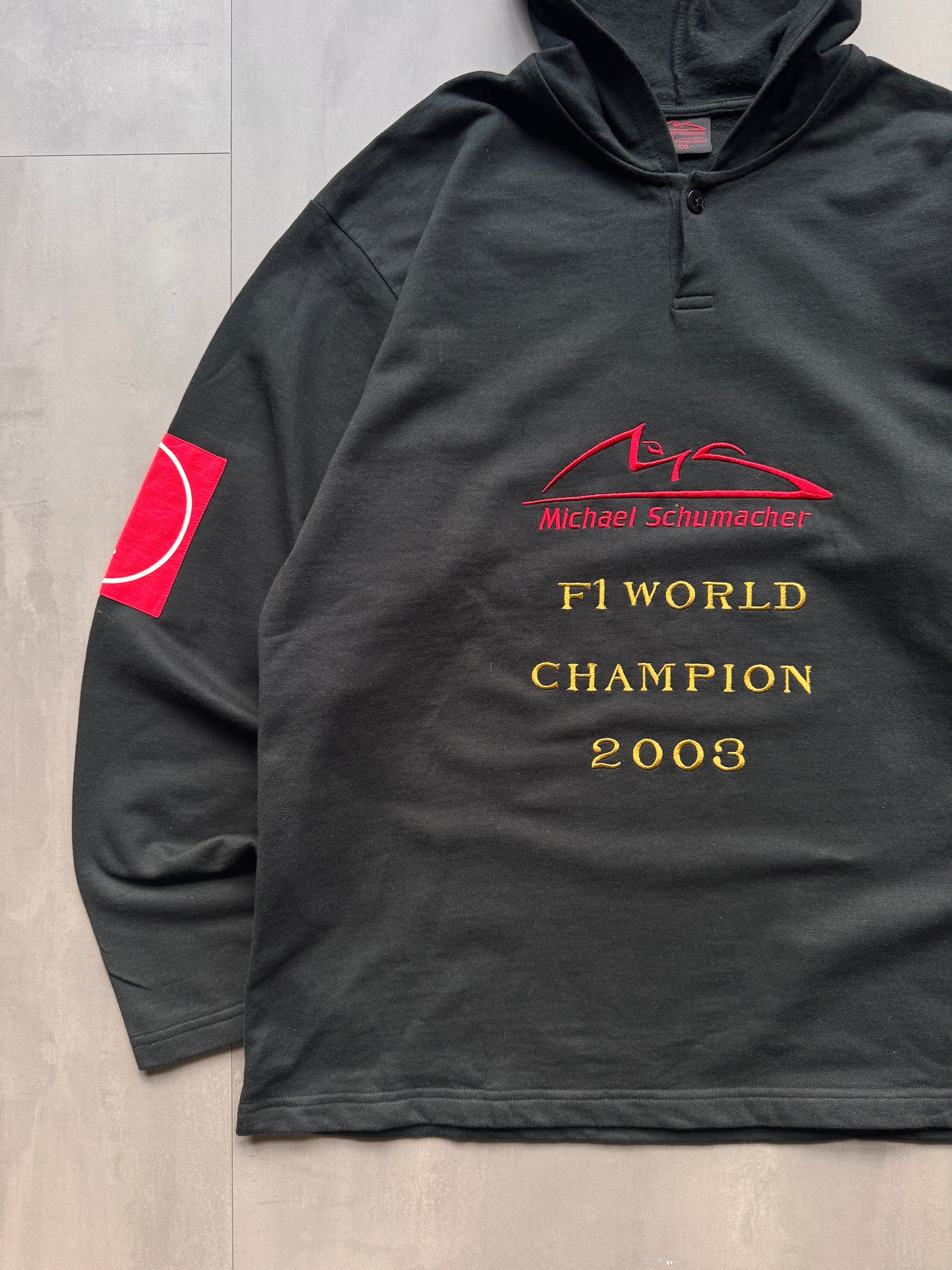 VINTAGE F1 MICHAEL SCHUMACHER WORLD CHAMPION 2003 BLACK HOODIE - XL