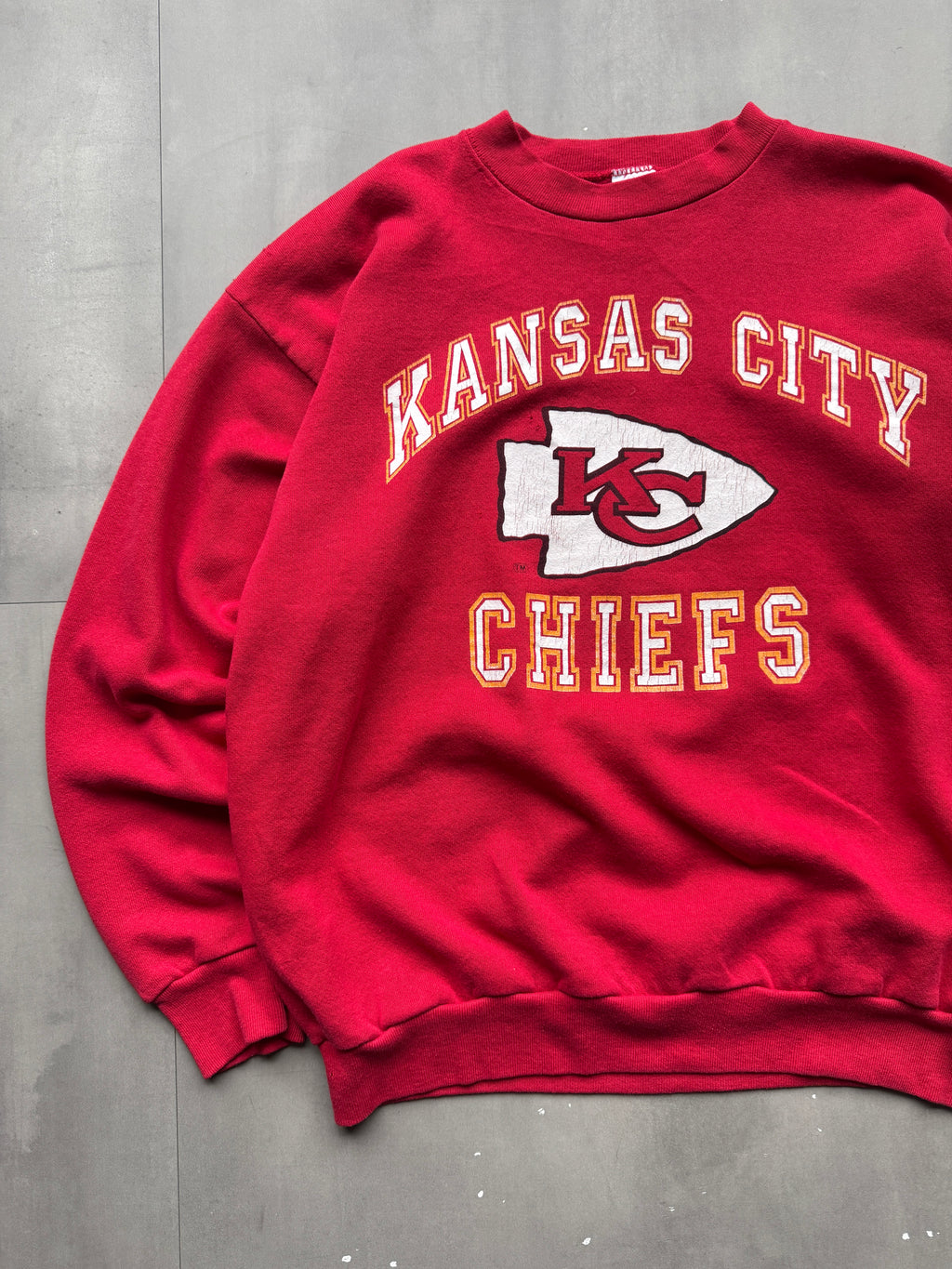 VINTAGE NFL KANSAS CITY CHIEFS RED SWEATER - M