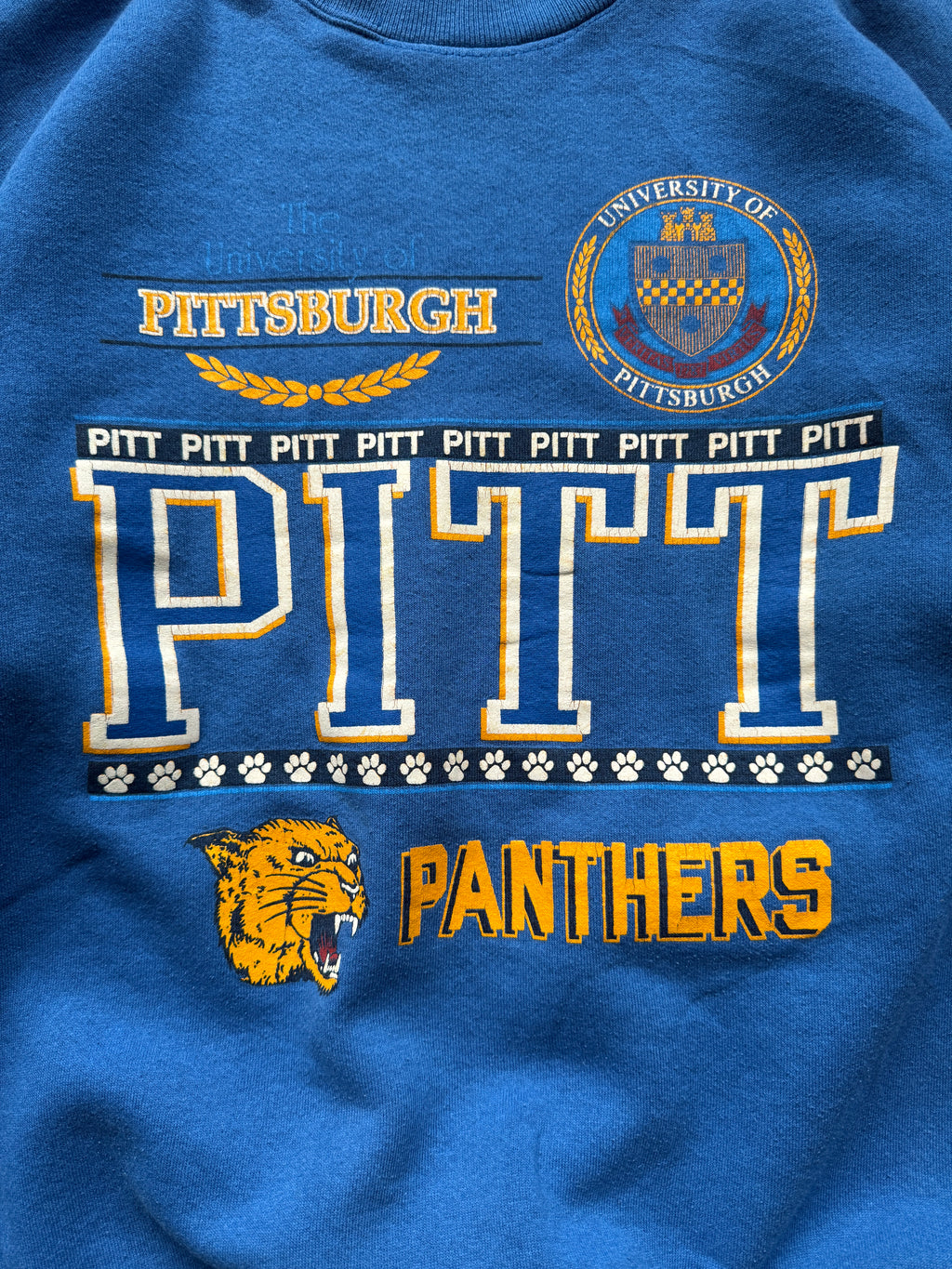 VINTAGE PITTSBURGH PANTHERS BLUE SWEATER - M