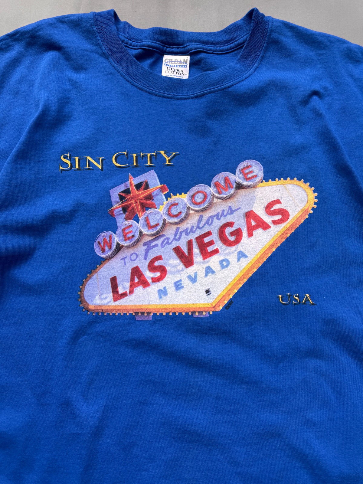 VINTAGE LAS VEGAS BLUE TEE - XL