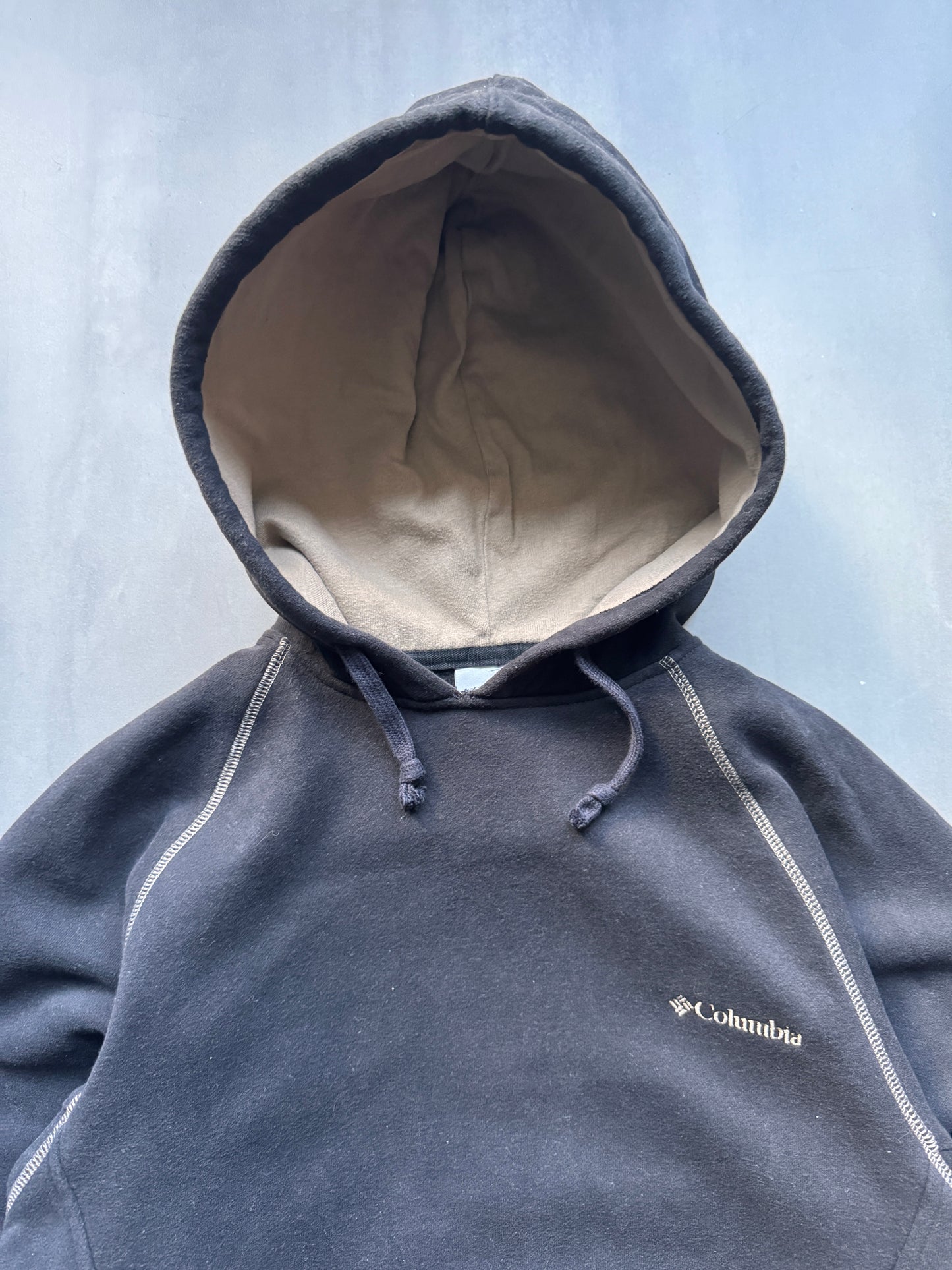 VINTAGE COLUMBIA GREY/BROWN HOODIE - S