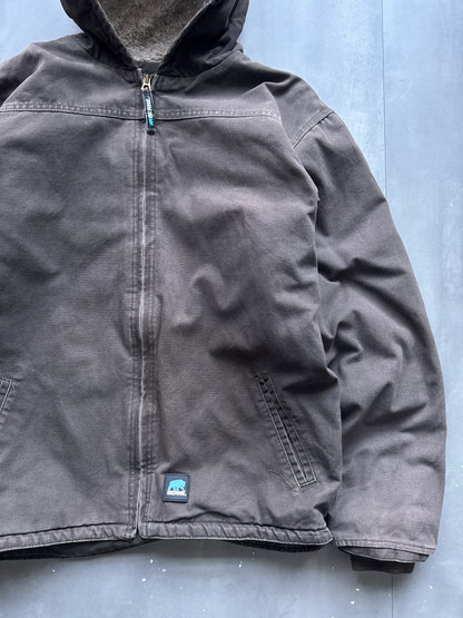 VINTAGE BERNE BROWN SHERPA LINED ACTIVE JACKET - M