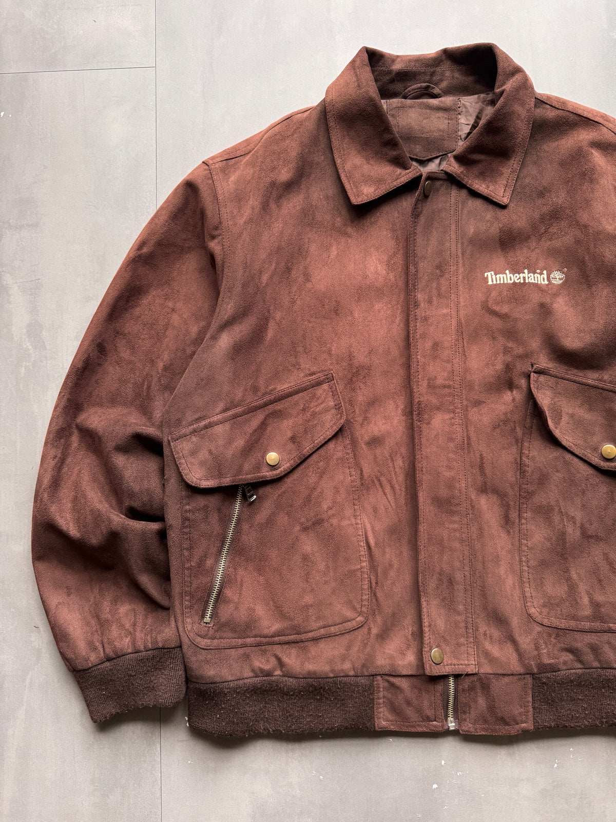 VINTAGE TIMBERLAND BROWN SUEDE LEATHER JACKET - L
