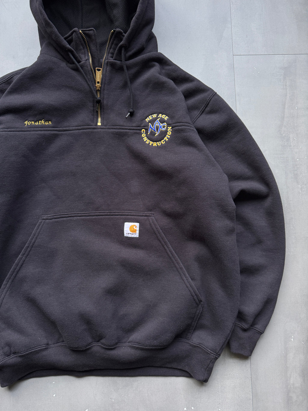 VINTAGE CARHARTT DARK GREY HOODIE - L