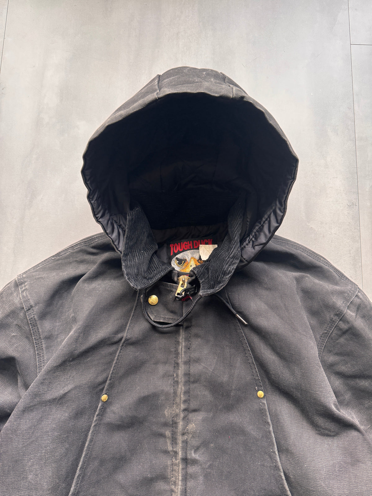 VINTAGE TOUGH DUCK BLACK WORKWEAR JACKET - XL