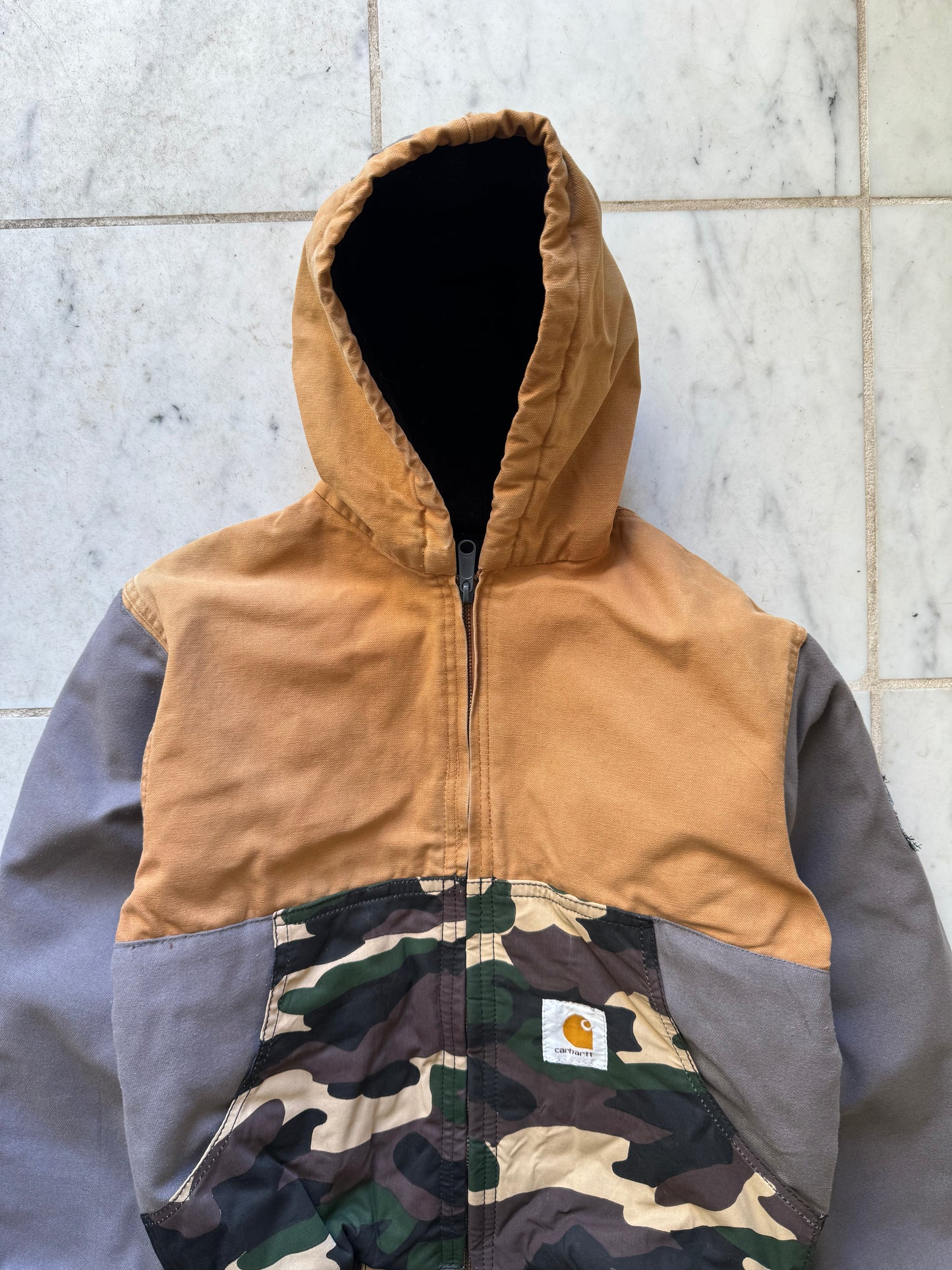 CARHARTT REWORKED CAMO PATTERN ACTIVE JACKET - XSMALL