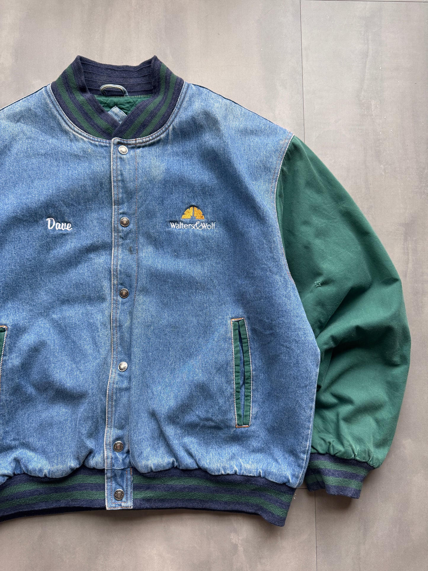 VINTAGE WALTERS & WOLF BASEBALL JACKET - XL