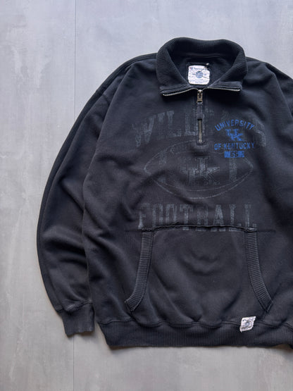 VINTAGE CHAMPION UNIVERSITY OF KENTUCKY BLACK 1/4 ZIP SWEATER - L