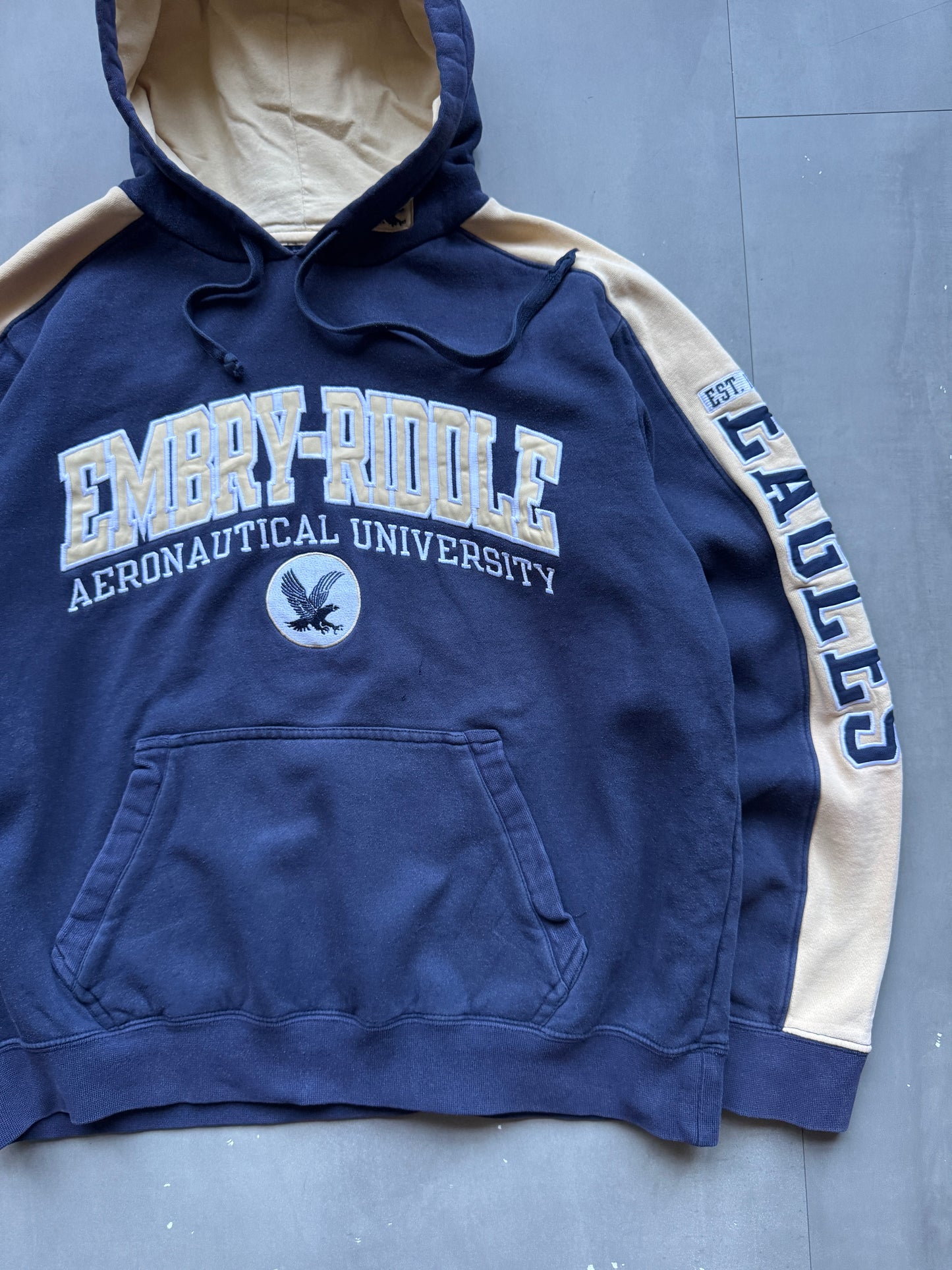 VINTAGE EMBRY-RIDDLE EAGLES NAVY HOODIE - M