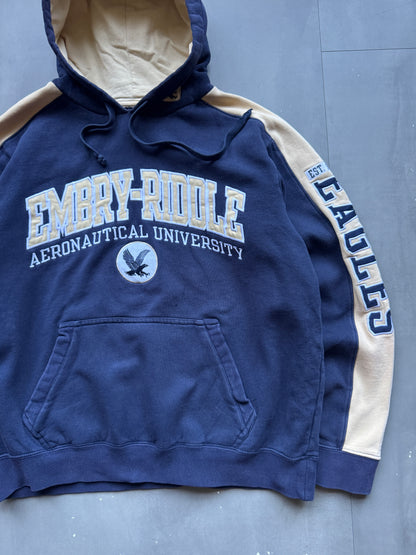 VINTAGE EMBRY-RIDDLE EAGLES NAVY HOODIE - M