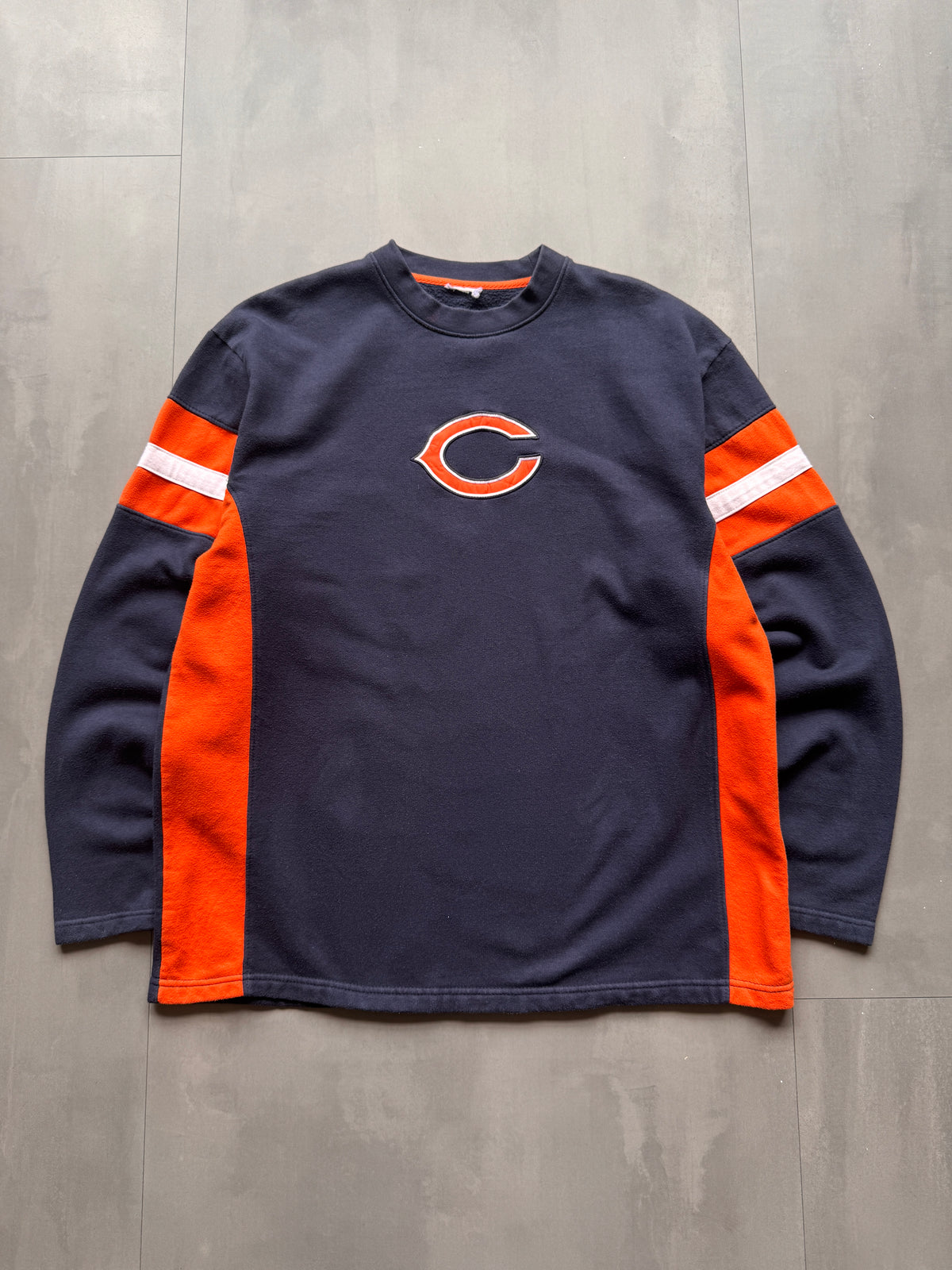 VINTAGE NFL CHICAGO BEARS NAVY/ORANGE SWEATER - L