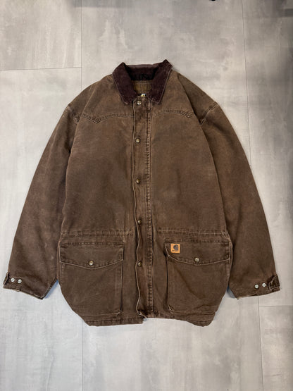 CARHARTT FADED BROWN TALL HUNTING JACKET - XXLARGE