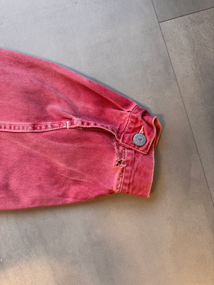 VINTAGE AVIREX FADED RED TRUCKER JACKET - M