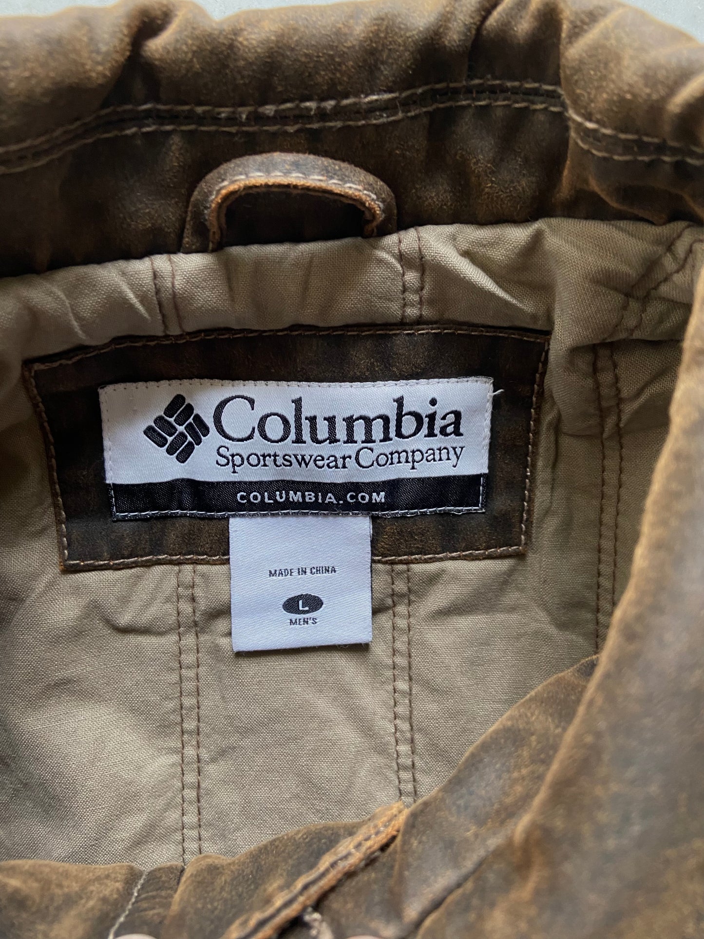 COLUMBIA LEATHER BROWN JACKET - LARGE/XLARGE