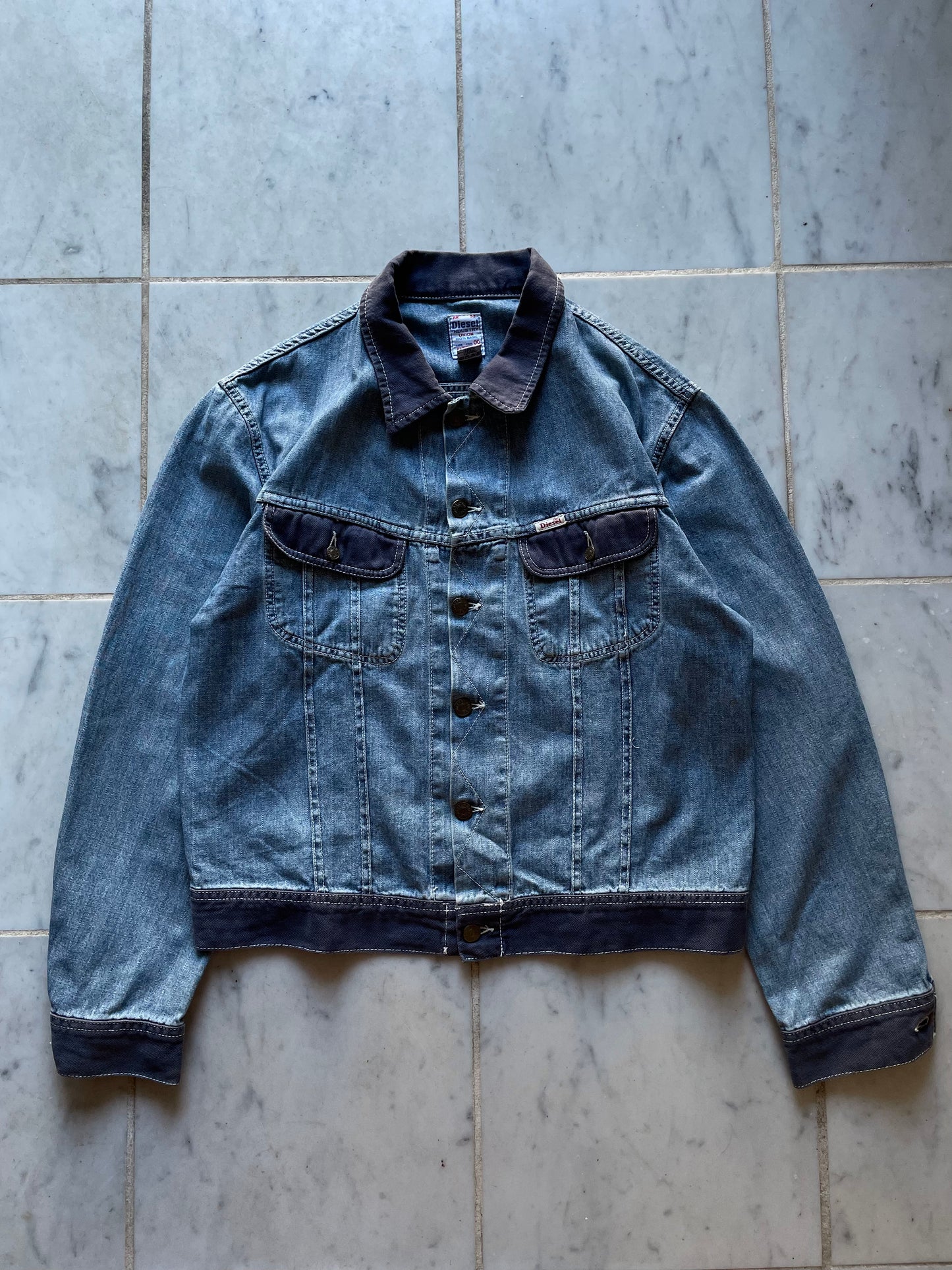 DIESEL INDUSTRY MULTICOLOR DENIM JACKET - MEDIUM